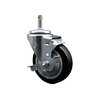 Service Caster 4'' Black Poly Wheel Swivel 7/16'' Grip Ring Stem Caster with Brake SCC-GR20S414-PPUB-BLK-TLB-716138